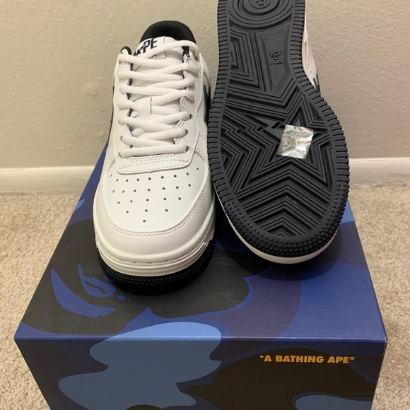 A Bathing Ape Bape Sta JJJJound White Navy Size 7 - Picture 9 of 14